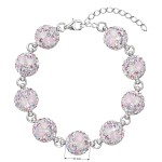 Stříbrný náramek se Swarovski krystaly růžový 33048.3 magic rose [2]