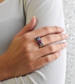 Stříbrný prsten s krystaly Swarovski mix barev modrá růžová 35014.4 [1]