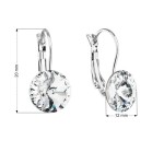 Náušnice bižuterie se Swarovski krystaly bílé kulaté 51002.1