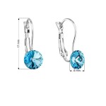 Náušnice bižuterie se Swarovski krystaly modré kulaté 51031.3 aqua