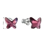 Náušnice bižuterie se Swarovski krystaly fialový motýl 51048.3 [1]