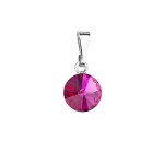 Přívěsek bižuterie se Swarovski krystaly růžový kulatý 54018.3 fuchsia [0]