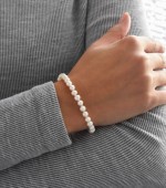 Perlový náramek z pravých říčních perel bílý 23001.1