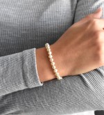 Perlový náramek z pravých říčních perel bílý 23002.1