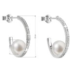 Stříbrné náušnice kruhy s bílou říční perlou 21019.1M [3]