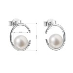 Stříbrné náušnice pecky s bílou říční perlou 21021.1 [3]