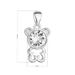 Stříbrný přívěsek s krystalem Swarovski bílý medvídek 34229.1