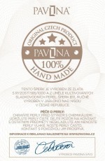 Zlaté 14 karátové náušnice visací s bílou říční perlou 921009.1
