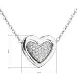 Stříbrný náhrdelník se zirkonem bílé srdce 12029.1 [1]