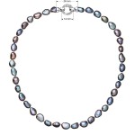 Perlový náhrdelník z pravých říčních perel modrý 22027.3 [1]