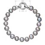 Perlový náramek z pravých říčních perel šedý 23010.3 [1]