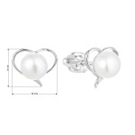 Stříbrné náušnice pecky s bílou říční perlou 21057.1