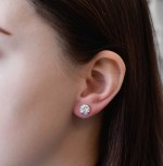 Stříbrné náušnice pecka s krystaly Swarovski ab efekt kulaté 31336.2