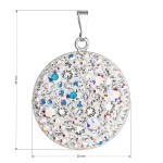 Stříbrný přívěsek s krystaly Swarovski ab efekt kulatý 34131.2