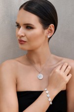 Stříbrný přívěsek s krystaly Swarovski ab efekt kulatý 34131.2