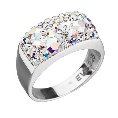 Stříbrný prsten s krystaly Swarovski ab efekt 35014.2 