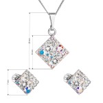 Sada šperků s krystaly Swarovski náušnice, řetízek a přívěsek ab efekt kosočtverec 39126.2 [4]