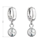 Stříbrné visací náušnice kroužky se Swarovski krystalem 31300.1 bílé 