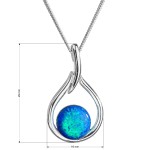 Stříbrný náhrdelník se syntetickým opálem modrá kapka 12045.3 [3]
