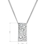 Stříbrný náhrdelník se Swarovski krystaly bílý obdélník 32074.1 [3]