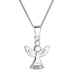 Stříbrný náhrdelník anděl se Swarovski krystaly bílý 32078.1 [0]