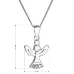 Stříbrný náhrdelník anděl se Swarovski krystaly bílý 32078.1 [3]