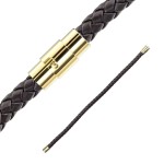 Kožený náramek splétaný tmavě hnědý (21,5 cm)