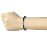 Kožený náramek splétaný černý (20,5 cm)