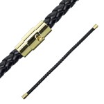 Kožený náramek splétaný černý (19 cm)