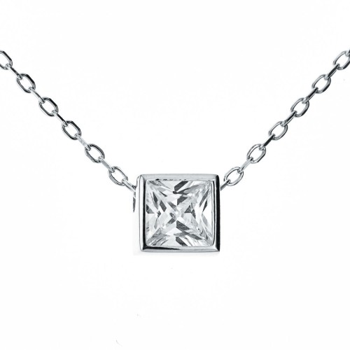 Stříbrný náhrdelník s přívěskem - čtvereček