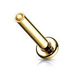 Zlacená náhradní labreta vnitřní závit 1,2 x 8 mm