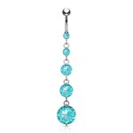 Piercing do pupíku dlouhý s kameny