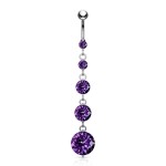 Piercing do pupíku dlouhý s kameny