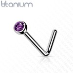 Zahnutý piercing do nosu - titan (červená)