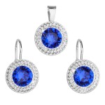 Sada šperků s krystaly Swarovski náušnice a přívěsek modré kulaté 39107.3 majestic blue [0]