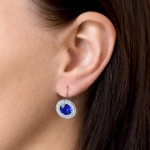 Sada šperků s krystaly Swarovski náušnice a přívěsek modré kulaté 39107.3 majestic blue [2]