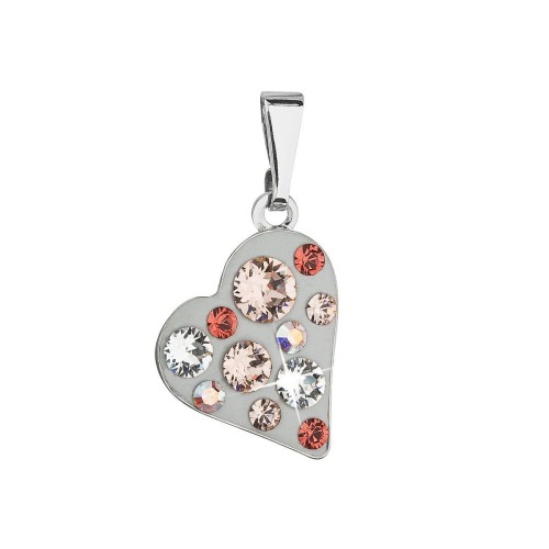 Přívěsek bižuterie se Swarovski krystaly hnědé srdce 54027.3 sun