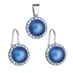 Sada šperků s krystaly Swarovski náušnice a přívěsek s tmavě modrou matnou perlou kulaté 39091.3 [0]