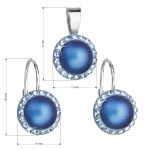 Sada šperků s krystaly Swarovski náušnice a přívěsek s tmavě modrou matnou perlou kulaté 39091.3 [1]