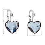 Stříbrné náušnice visací s krystaly Swarovski modré srdce 31240.3 [1]