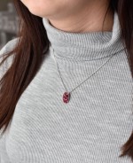 Stříbrný přívěsek s krystaly Swarovski červený obdélník 34194.3 cherry