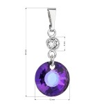 Stříbrný přívěsek s krystaly Swarovski fialový kulatý 34216.5 heliotrope