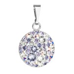 Stříbrný přívěsek s krystaly Swarovski modrý kulatý 34225.3 light turquoise