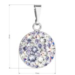 Stříbrný přívěsek s krystaly Swarovski modrý kulatý 34225.3 light turquoise