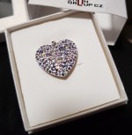 Stříbrný přívěsek s krystaly Swarovski mix barev srdce 34243.3 violet