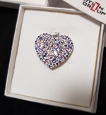 Stříbrný přívěsek s krystaly Swarovski mix barev srdce 34243.3 violet