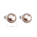 Náušnice bižuterie s perlou hnědé kulaté 71070.3 [1]
