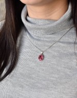 Stříbrný přívěsek s krystalem Swarovski růžový ovál 34245.3