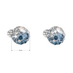 Stříbrné náušnice pecka s krystaly Swarovski modré kulaté 31336.3 ice blue [3]