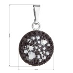 Stříbrný přívěsek s krystaly Swarovski černý kulatý 34225.5 hematite [3]